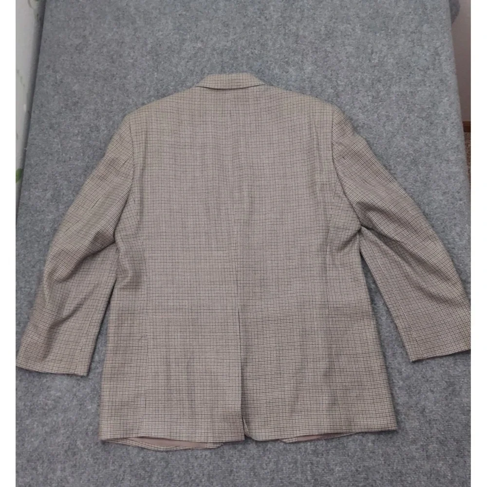 Chaps Ralph Lauren‎ Blazer Mens 42 R Brown Plaid Silk Wool 2 Button Sportcoat